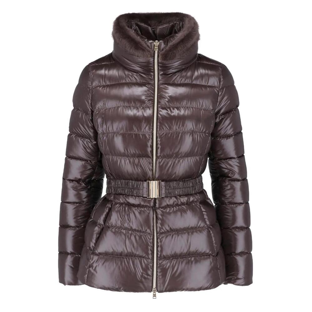 NEW HERNO women's claudia nylon ultralight jacket in dark chocolate
